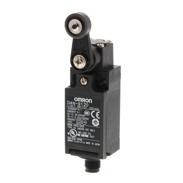 Safety Limit switch, D4N, M12 connector (1 conduit), 1NC/1NO (snap-act image 1