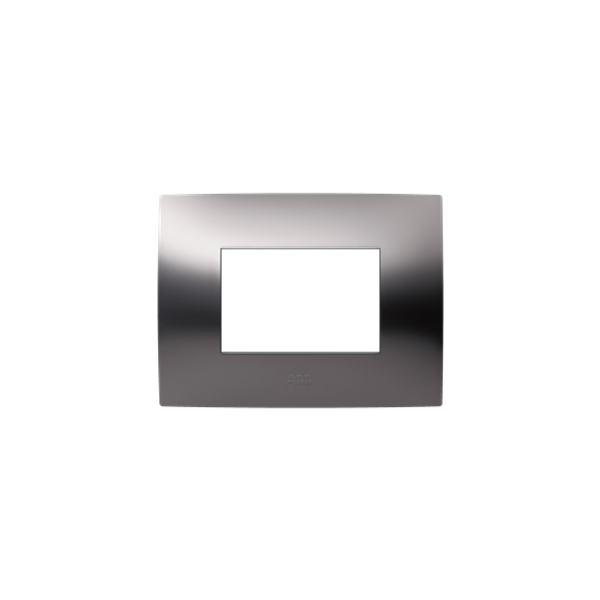 frame, 3 modules, METAL BLACK satin finish 3gang Black - Chiara image 1