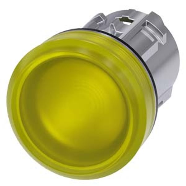 Indicator lights, 22 mm, round, metal, shiny, yellow, lens, smooth, with laser labeling,  3SU1051-6AA30-0AA0-Z Y15 image 2