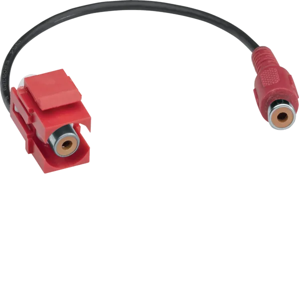 Keystone insert RCA socket-socket red, 0.2m, for Keystone mounting frame, hfr image 1