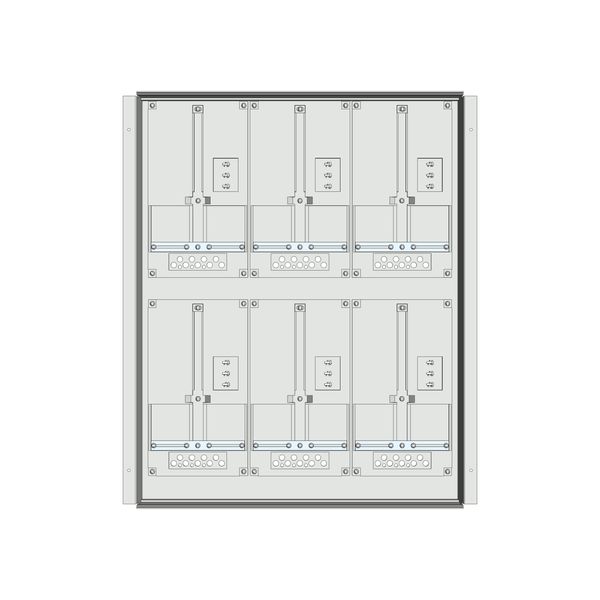 Meter box insert 2-rows, 6 meter boards / 18 Modul heights image 1