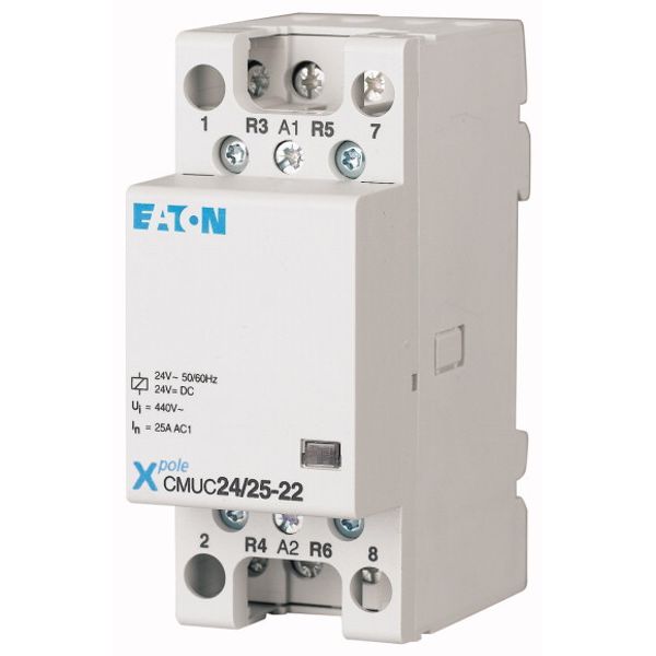 Installation contactor, 24 VAC/DC, 4N/C, 25A image 1