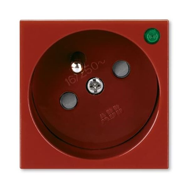 5580N-C02357 R1 Socket outlet 45×45 with earthing pin, shuttered, with power supply indication ; 5580N-C02357 R1 image 1