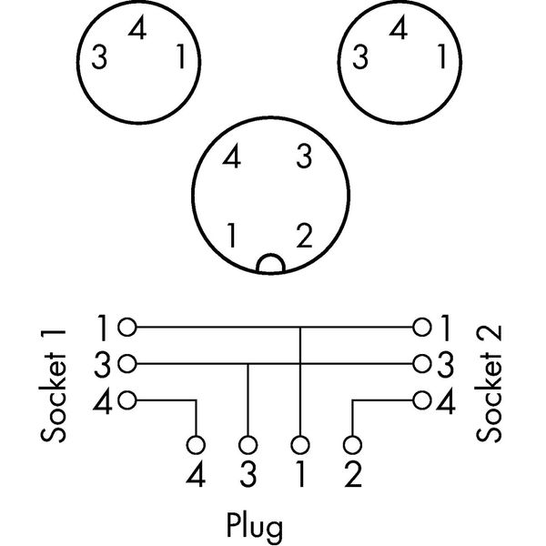 Sensor/Actuator cable 2xM8 socket straight M12A plug straight image 4