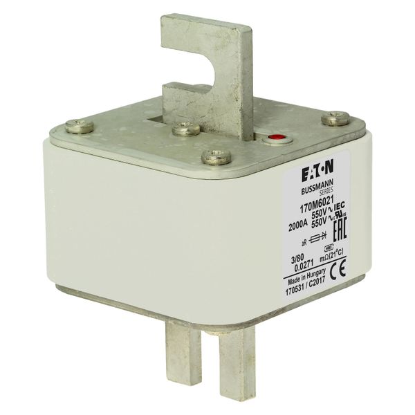 Fuse-link, high speed, 750 A, AC 1500 V, size 3, 74 x 96 x 112 mm, aR, IEC, single indicator image 10