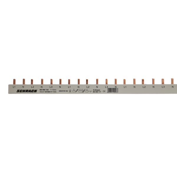 Busbar Pin Version L1,N,L2,N,L3,N, 4-pole 16mmý image 1