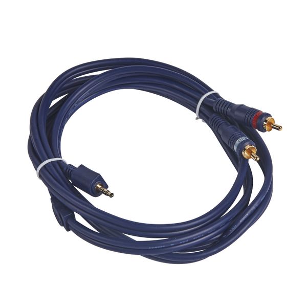 Stereo 3.5mm male to 2 RCA male Y cable 2 meters image 1