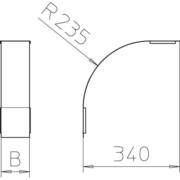 DBV 110 500 F FS Cover for 90° vertical bend falling B500mm image 2