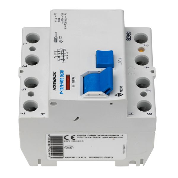 Residual current circuit breaker, 100A, 4-p, 100mA, type A image 8