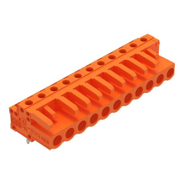 THT female header angled Pin spacing 5.08 mm orange image 1