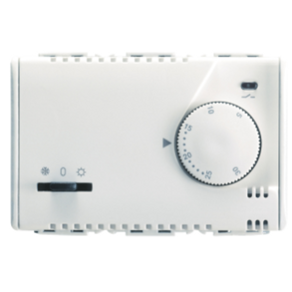 SUMMER/WINTER ELECTRONIC THERMOSTAT WITH KNOB ADJUSTMENT - 230V ac 50/60Hz - 3 MODULES - SYSTEM WHITE image 1