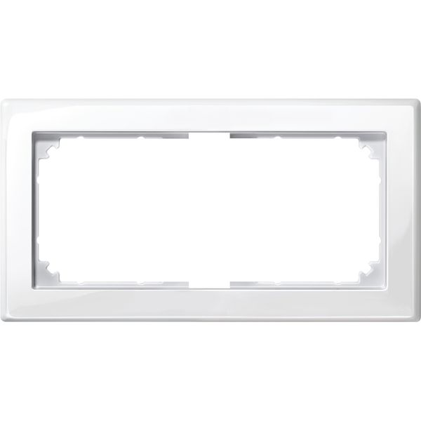 M-SMART frame, 2-gang without central bridge piece, polar white, glossy image 3