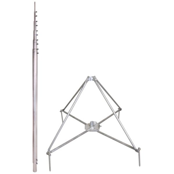-SET- teles. air-term. rod L 8.0 m Al with four-legged stand D 60 mm R image 1