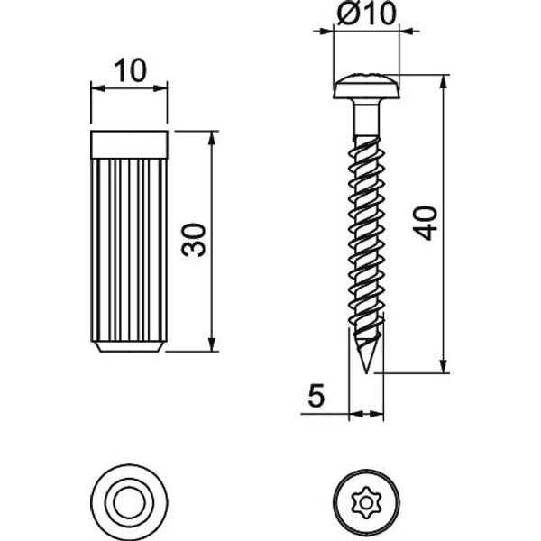 SRD 3 Sound reducing dowel with screws image 2