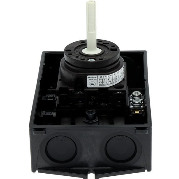 Main switch, T0, 20 A, surface mounting, 2 contact unit(s), 3 pole, STOP function, With black rotary handle and locking ring, Lockable in the 0 (Off) image 5
