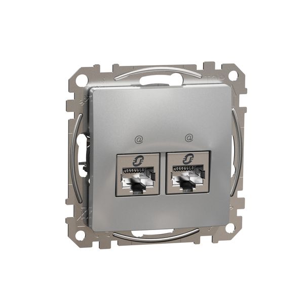 Double DATA Outlet CAT 6 STP, Sedna Design & Elements, RJ45, Aluminium image 4