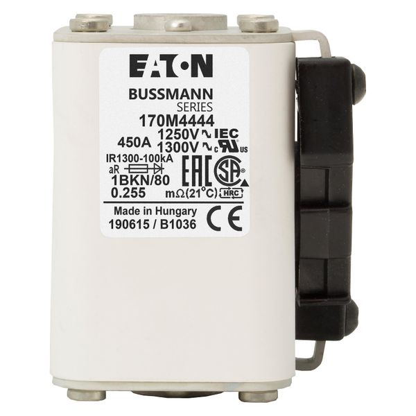 Fuse-link, high speed, 450 A, AC 1250 V, size 1, 53 x 69 x 80 mm, aR, IEC, UL, single indicator image 17