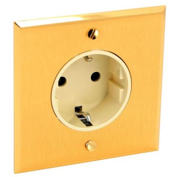 Art d'Arnould univers Memory single standard Schuko power socket 2P+E 16A 250V - Brushed Gold image 1