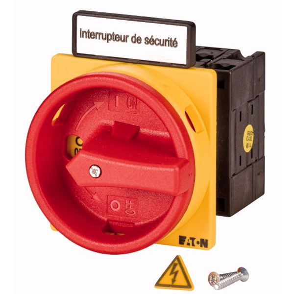 SUVA safety switches, T3, 32 A, flush mounting, 2 N/O, 2 N/C, Emergency switching off function, with warning label „Interrupteur de sécurité“ image 1