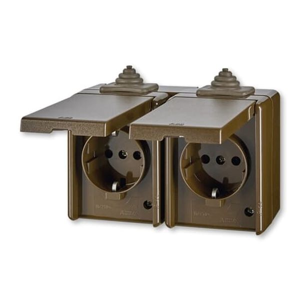 5518-3069 H Double socket outlet with earthing contacts, with hinged lids, for multiple mounting ; 5518-3069 H image 2