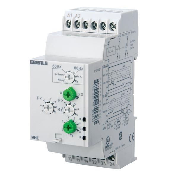 Frequency monitoring relay AC 120...270 V, 5 A, 2 changeover contact measuring range 40...70Hz image 1