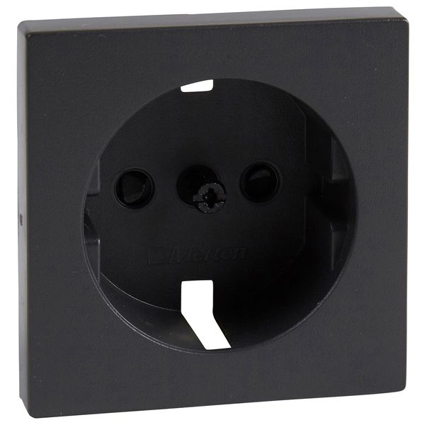 Central plate for SCHUKO socket-outlet insert, shutter, anthracite, System M image 1