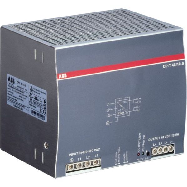 CP-T 48/10.0 Power supply In: 3x400-500VAC Out: 48VDC/10.0A image 1