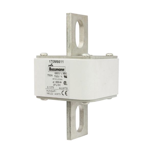 Fuse-link, high speed, 700 A, AC 690 V, size 3, 76 x 92 x 135 mm, aR, IEC, UL image 5