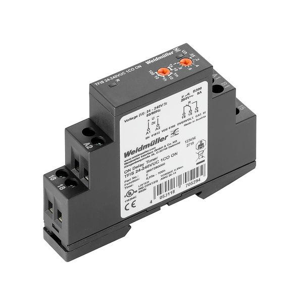 Timing relay, 24...240 V UC -15 % / +10 %, 1 CO contact (AgNi) , 8 A,  image 1