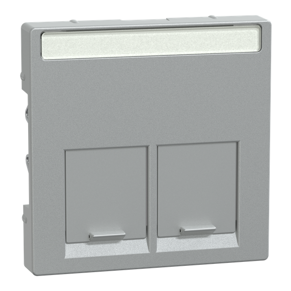 Central plate 2-gang for Schneider Electric RJ45-Connector, aluminium, System M image 5