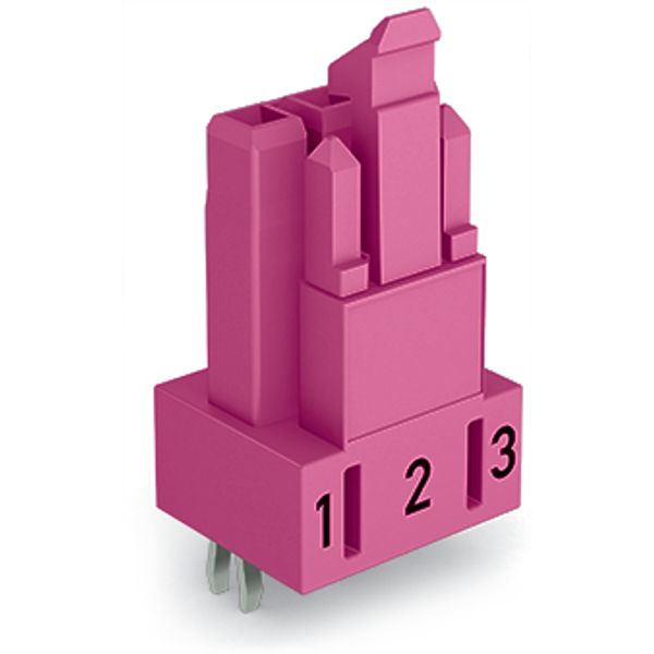 Socket for PCBs straight 3-pole pink image 3