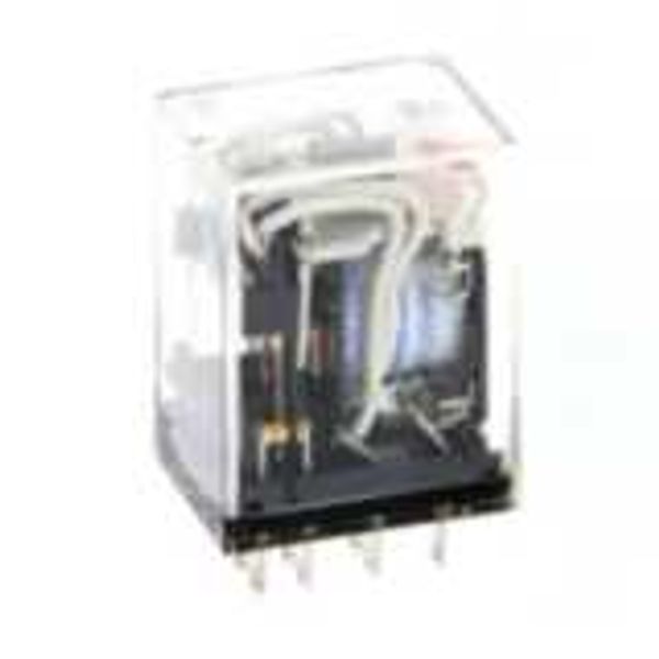 Plastic sealed relay, plug-in, 14-pin, 4PDT, 1 A, with LED, 220/240 VA image 3