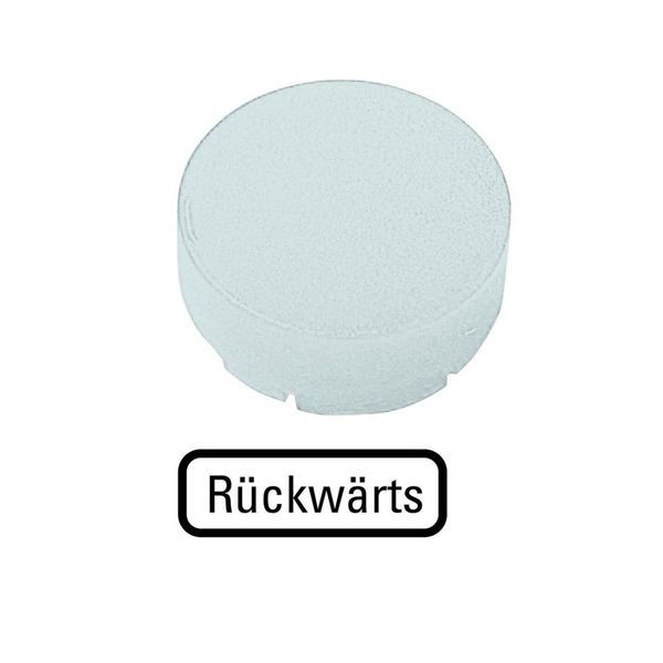 Button lens, raised white, BACKWARDS image 3