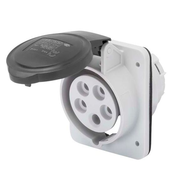 10° ANGLED FLUSH-MOUNTING SOCKET-OUTLET HP - IP44/IP54 - 3P+E 32A 480-500V 50/60HZ - BLACK - 7H - SCREW WIRING image 2