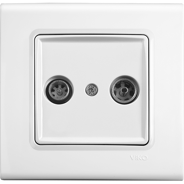 Linnera-Rollina TV-Radio Socket Terminated Beige image 1