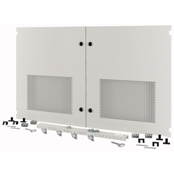 Section wide door, ventilated, HxW=700x1200mm, IP31, grey image 1