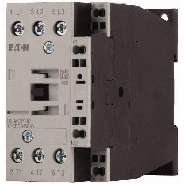 Contactor, 3 pole, 380 V 400 V 7.5 kW, 1 N/O, RDC 24: 24 - 27 V DC, DC operation, Spring-loaded terminals image 3