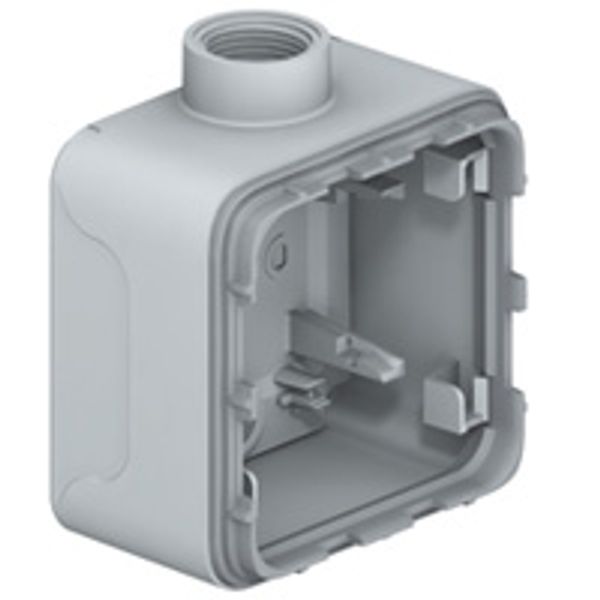 Surface mounting box Plexo IP 55 - 1 gang - for cable glands - grey image 1