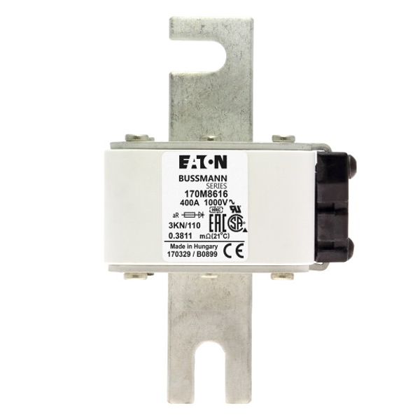 Fuse-link, high speed, 400 A, AC 1000 V, DIN 3, 74 x 92 x 138 mm, aR, DIN, IEC, single indicator image 2