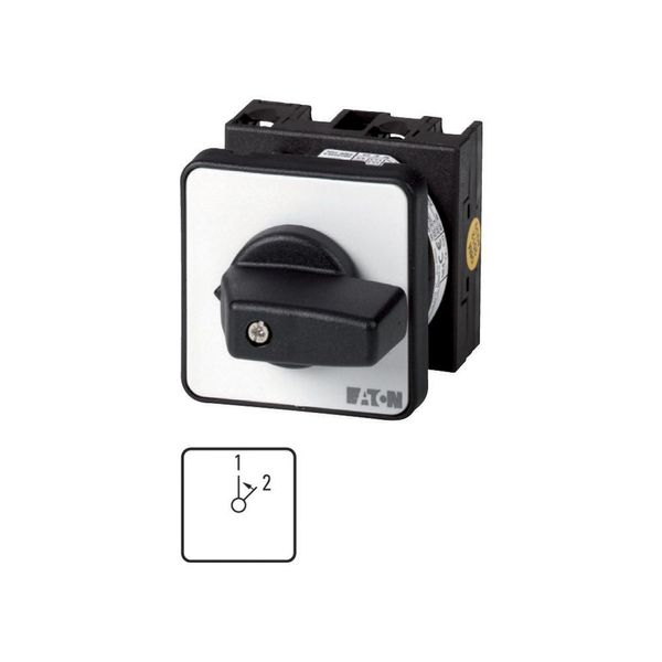 Changeover switches, T0, 20 A, flush mounting, 2 contact unit(s), Contacts: 4, 45 °, momentary, Without 0 (Off) position, With spring-return to 1, 1 image 2