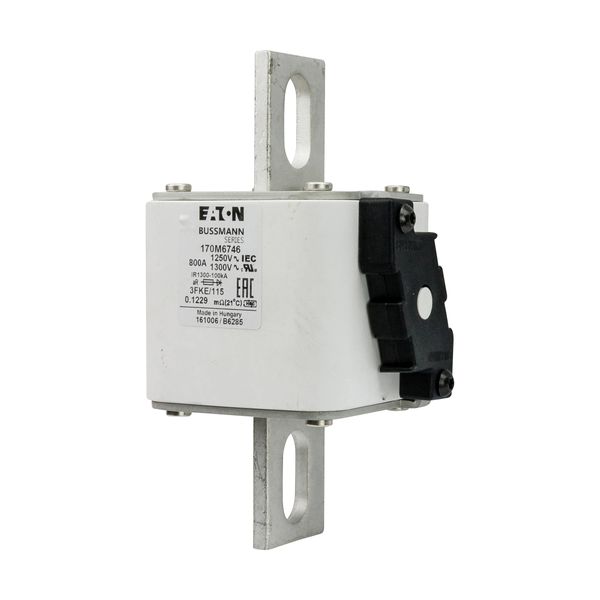 Fuse-link, high speed, 800 A, AC 1250 V, size 3, 76 x 92 x 159 mm, aR, IEC, UL, single indicator image 5