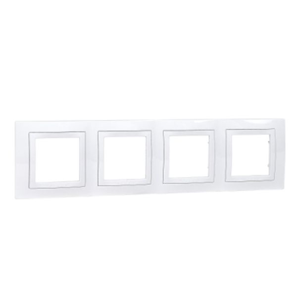 Unica Basic - cover frame - 4 gangs, H71 - white/white image 2