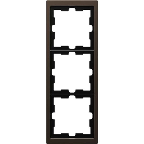 D-Life metal frame, 3-gang, mocca metallic image 2