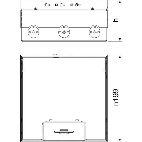 UDHOME4 2M V Floor box, complete triple VDE socket image 2