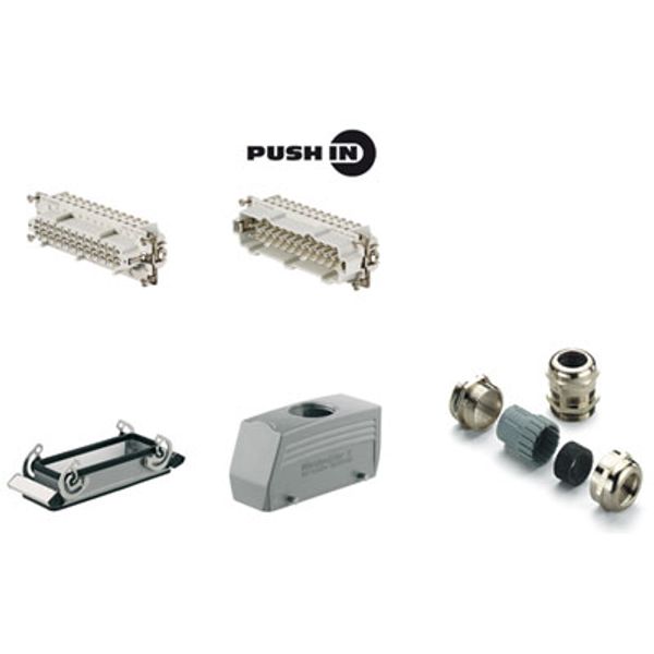 Industrial connectors (set), Series: HE, PUSH IN, Size: 8, Number of p image 1