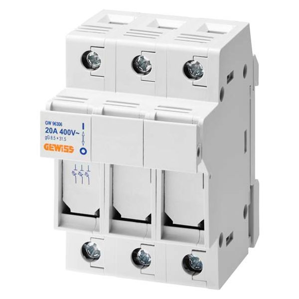 DISCONNECTABLE FUSE-HOLDER - 3P 8,5X31,5 400V 20A - 3 MODULES image 2