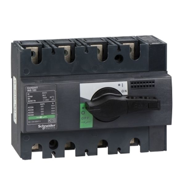 switch disconnector, Compact INS160 , 160 A, standard version with black rotary handle, 4 poles image 3