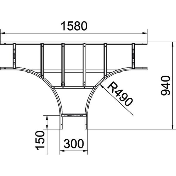 LT 630 VS A2 T piece for cable ladder with VS rung 60x300 image 2