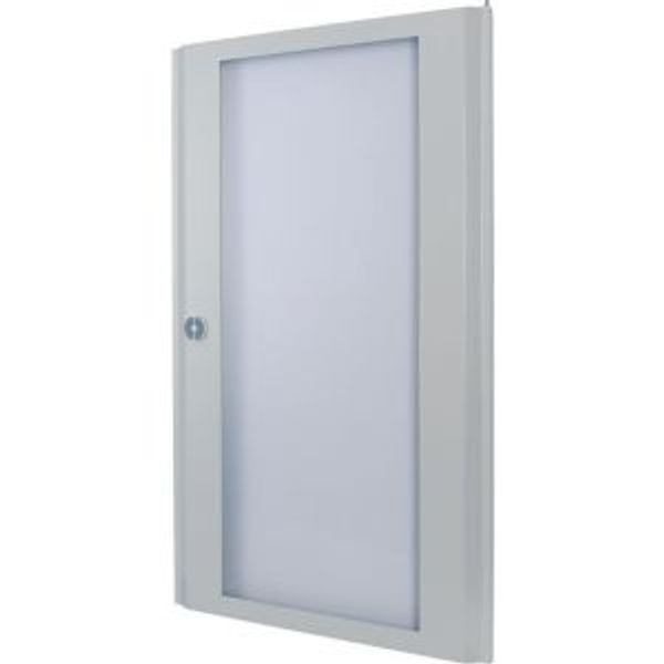 Sheet steel door transparent with rotary door handle HxW=1000x600mm image 2