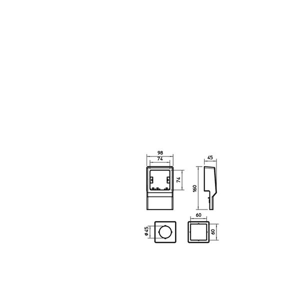 SKL-Z DRW Mounting box single with central plate image 2